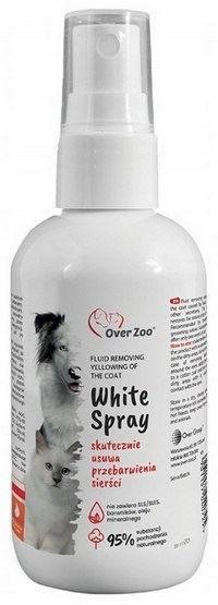 Over Zoo White Spray - płyn usuwający zażółcenia sierści 100ml Over Zoo White Spray - płyn usuwający zażółcenia sierści 100ml