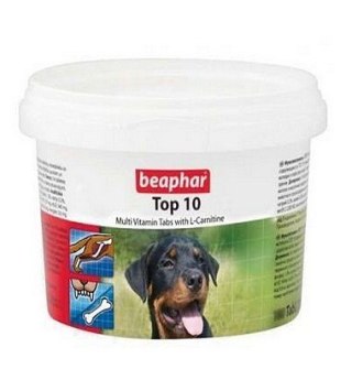 Beaphar TOP 10 Dog - preparat witaminowy z L-karnityną dla psa