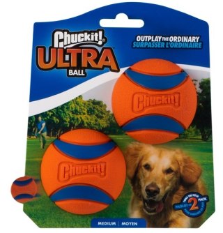 Chuckit! Ultra Ball Medium dwupak Piłka super wytrzymała pływająca dla psa