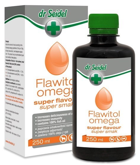 Dr Seidel Flawitol Omega - olej z łososia i pstrąga dla psa 250ml Dr Seidel Flawitol Omega - olej z łososia i pstrąga dla psa 250ml