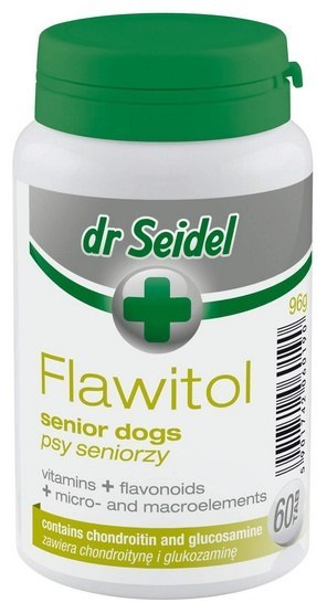 Dr Seidel Flawitol - suplement diety dla psów seniorów 60 tabl. (dużo witamin)
