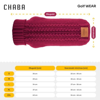 Sweter Golf dla psa Wear 2XL bordo Chaba