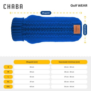 Sweter Golf dla psa Wear XL chabrowy Chaba