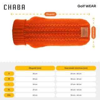 Sweter Golf dla psa Wear XL miedziany Chaba