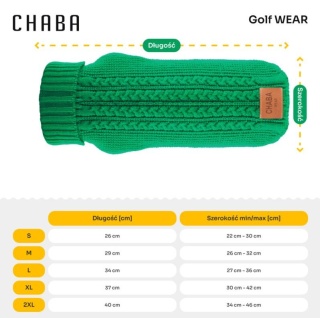 Sweter Golf dla psa Wear M zielony Chaba