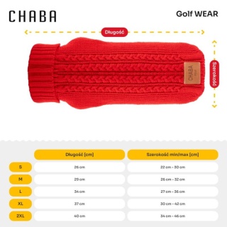 Sweter Golf dla psa Wear S czerwony Chaba