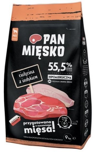 Pan Mięsko karma dla psa 9kg cielęcina indyk chrupki