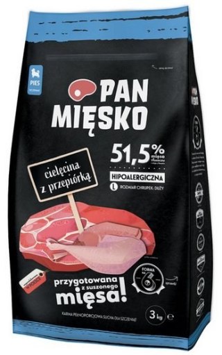 Pan Mięsko karma dla szczeniaka 3kg cielęcina przepiórka chrupki