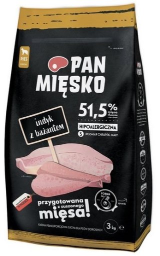 Pan Mięsko karma dla psa 3kg indyk bażant chrupki S