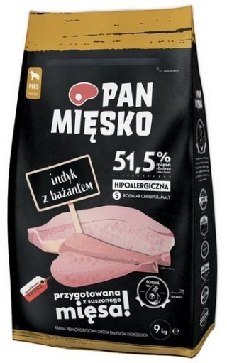 Pan Mięsko karma dla psa 9kg indyk bażant chrupki S