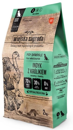 Wiejska Zagroda karma dla psa 2kg indyk królik small