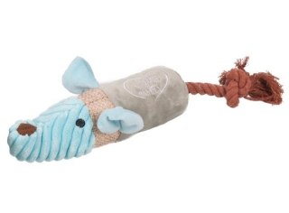 Flamingo Zabawka z piszczałką pluszowa dla psa Szczurek z liną 40cm