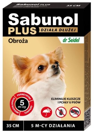 Sabunol Obroża Plus przeciw pchłom dla psa 35cm - ochrona przez 5 mc