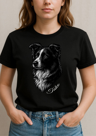 Koszulka Border Collie Damska Personalizowana