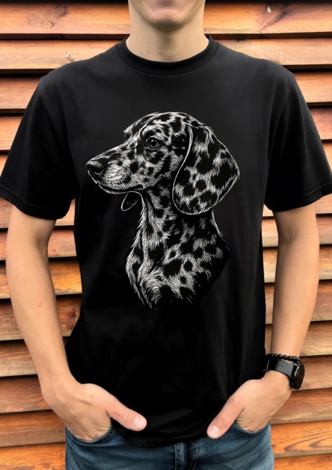 Koszulka Jamnik Merle Damska Męska Personalizowana Koszulka Jamnik Merle Damska Męska Personalizowana