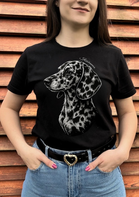 Koszulka Jamnik Merle Damska Męska Personalizowana Koszulka Jamnik Merle Damska Męska Personalizowana