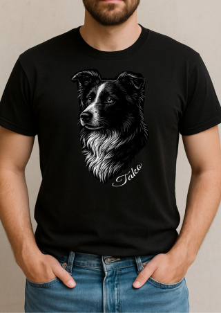 Koszulka Border Collie Męska Personalizowana
