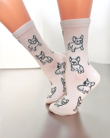 Skarpetki Buldog Francuski Damskie