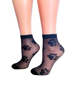 Skarpetki w Łapki Rajstopowe Damskie (black)
