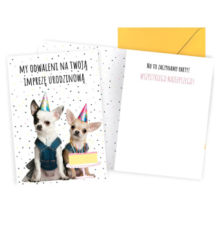 Kartka urodzinowa dla miłośnika psów - Chihuahua