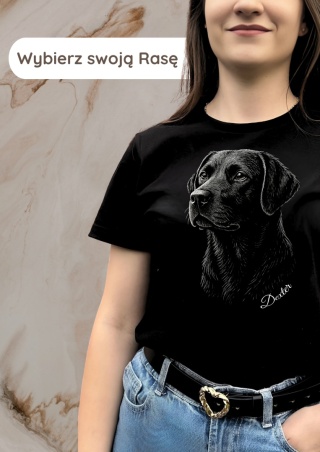Koszulka z Twoją Rasą Psa Black&White