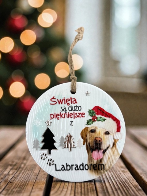 Bombka zawieszka Labrador Jasny