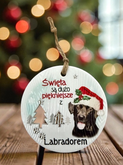 Bombka zawieszka Labrador Ciemny