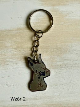 Brelok Doberman ze stali nierdzewnej