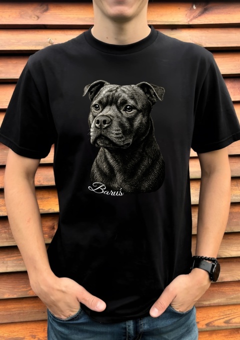 Koszulka z Staffordshire Bull Terrierem Black&White