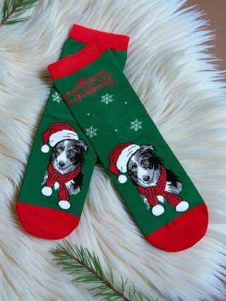 Skarpetki Świąteczne z Border Collie Damskie