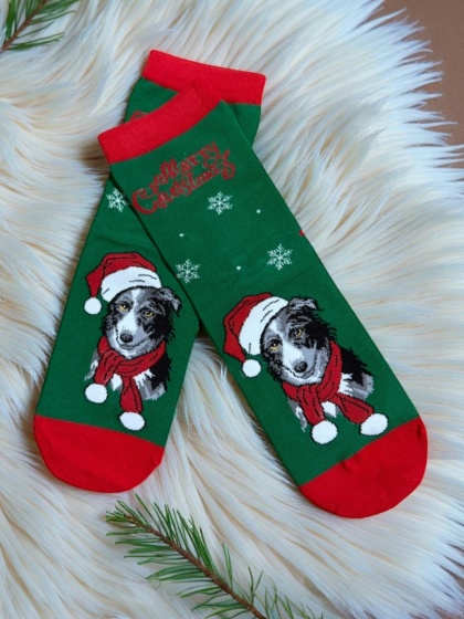 Skarpetki Świąteczne z Border Collie Damskie