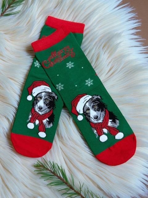 Skarpetki Świąteczne z Border Collie Damskie