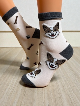 Skarpetki Border Collie Damskie (brązowy)