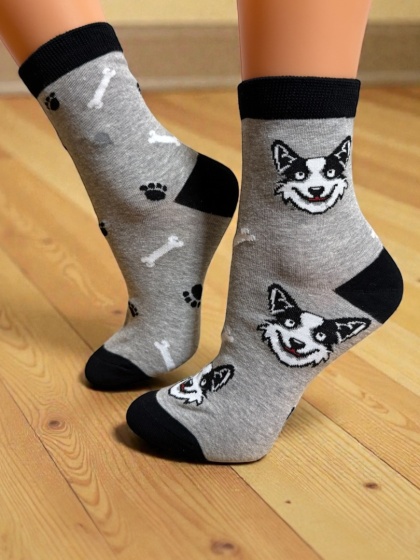 Skarpetki Border Collie Damskie (czarny)