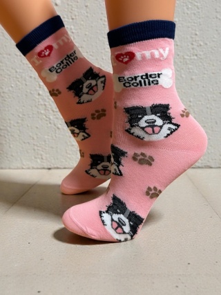 Skarpetki Border Collie Dziecięce (różowe)