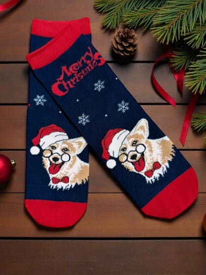 Skarpetki Świąteczne z Corgi Damskie