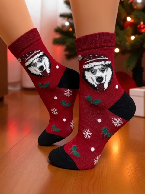 Skarpetki Świąteczne w Husky Syberyjski Damskie