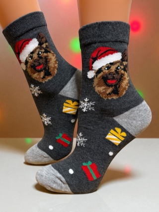 Skarpetki Świąteczne Owczarek Niemiecki Damskie