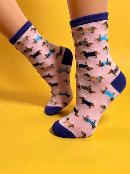 Skarpetki w Jamniki Damskie (pudrowy róż)