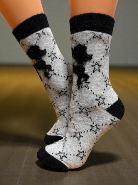 Skarpety wełniane w Pudle Damskie (szare)