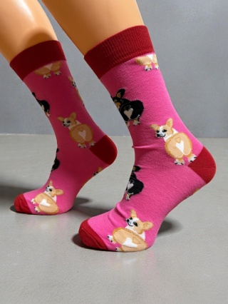 Skarpetki z Corgi Męskie (różowe)
