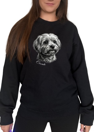 Bluza z Maltańczykiem Black&White