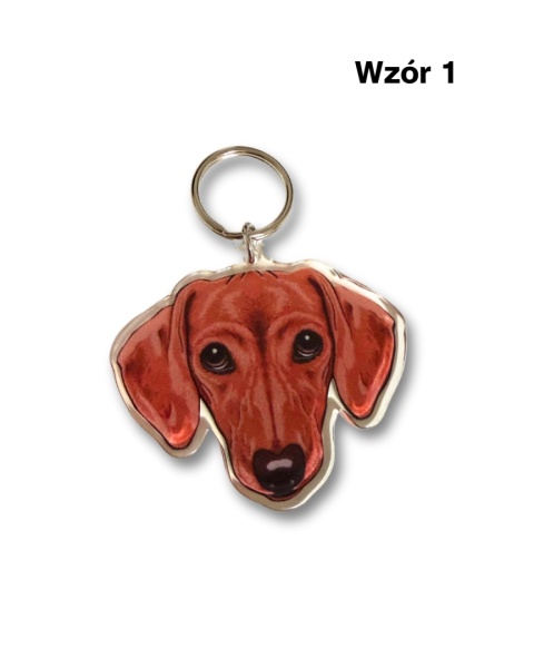 Brelok Jamnik Brązowy Akrylowy