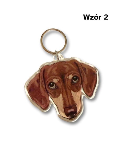 Brelok Jamnik Brązowy Akrylowy