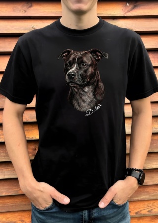 Koszulka z Amstaffem Black&White