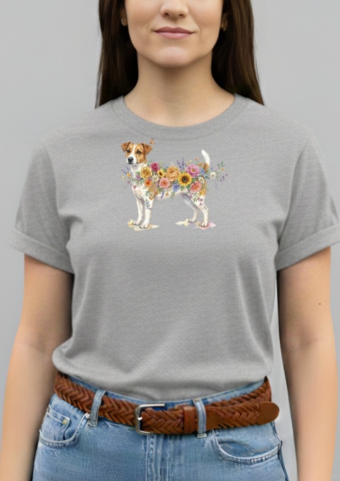 Koszulka z Jack Russell Terrier Flowers