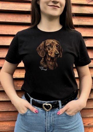 Koszulka z Jamnikiem Black&White