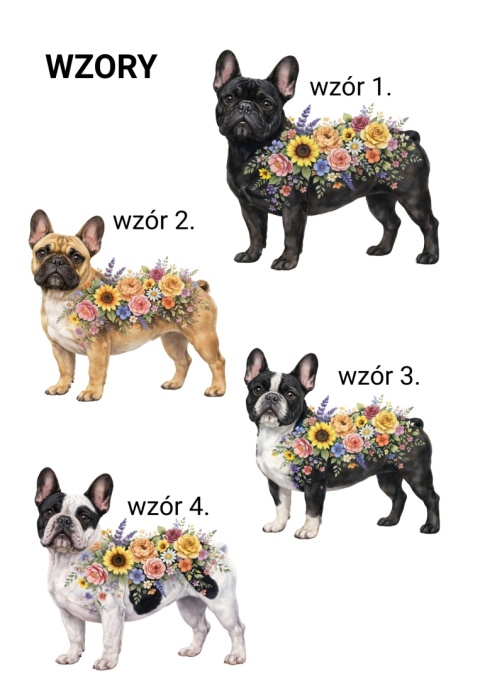 Koszulka z Buldogiem Francuskim Flowers