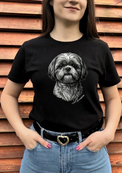 Koszulka z Shih Tzu Black&White