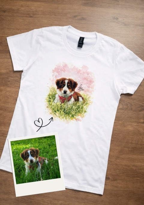 Koszulka z Twoim Psem ze zdjęcia Dog Art